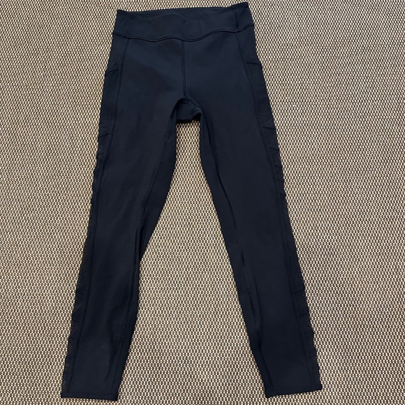 LULULEMON MESH PANEL LEGGINGS BLACK SIZE 6 - Picture 1 of 5